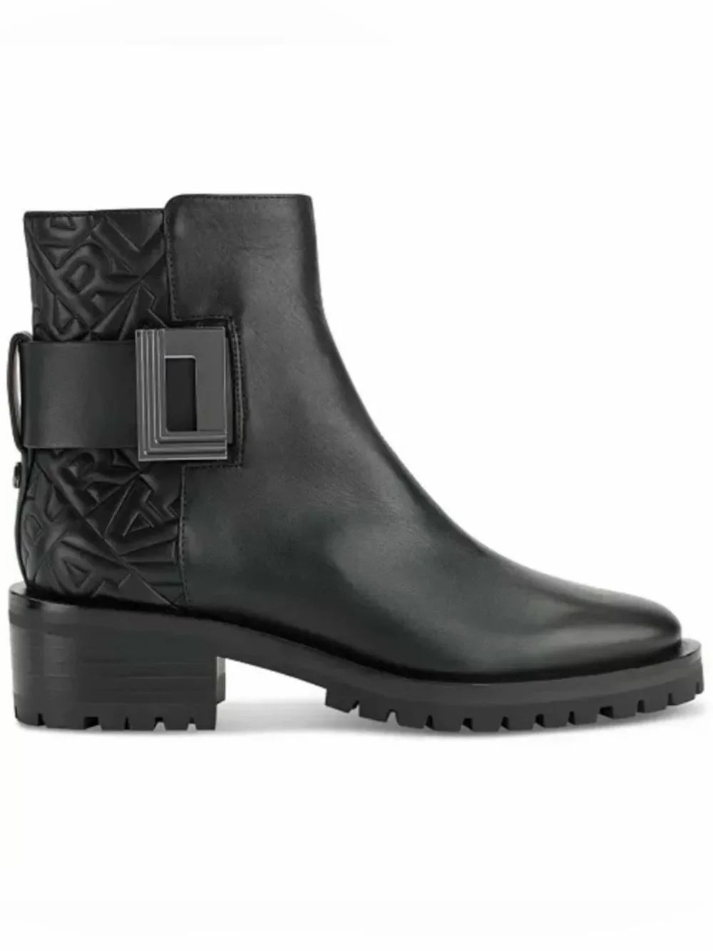 Karl Lagerfeld Black Leather Buckle Booties(Size 6M)